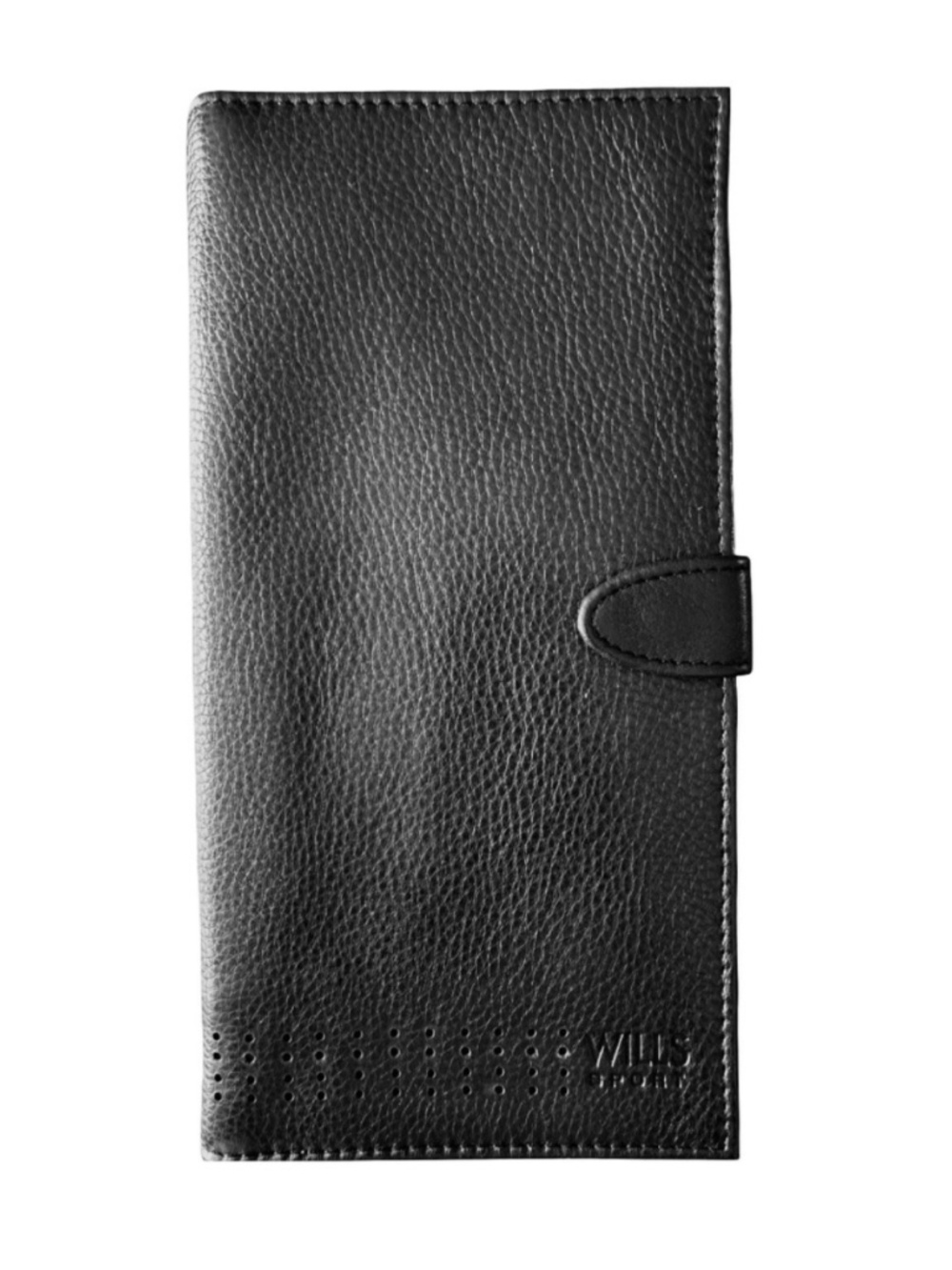 Wills Lifestyle Black Italian Leather Passport Holder Travel Wallet Organizer
